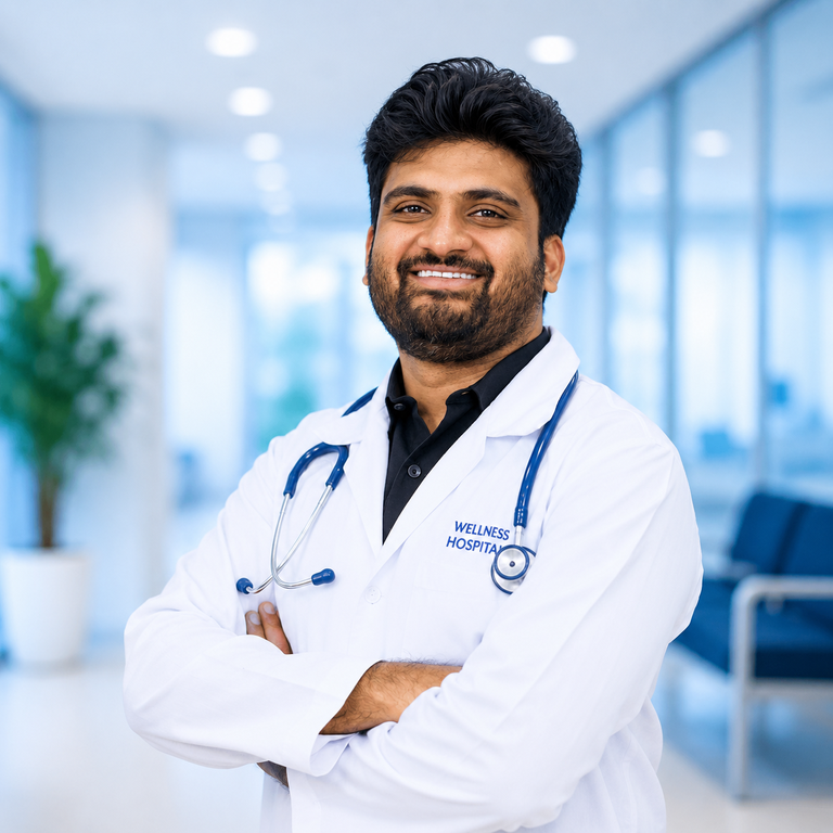 Portrait of Dr Abhinav Akkala, Critical Care specialist at Wellness Hospitals